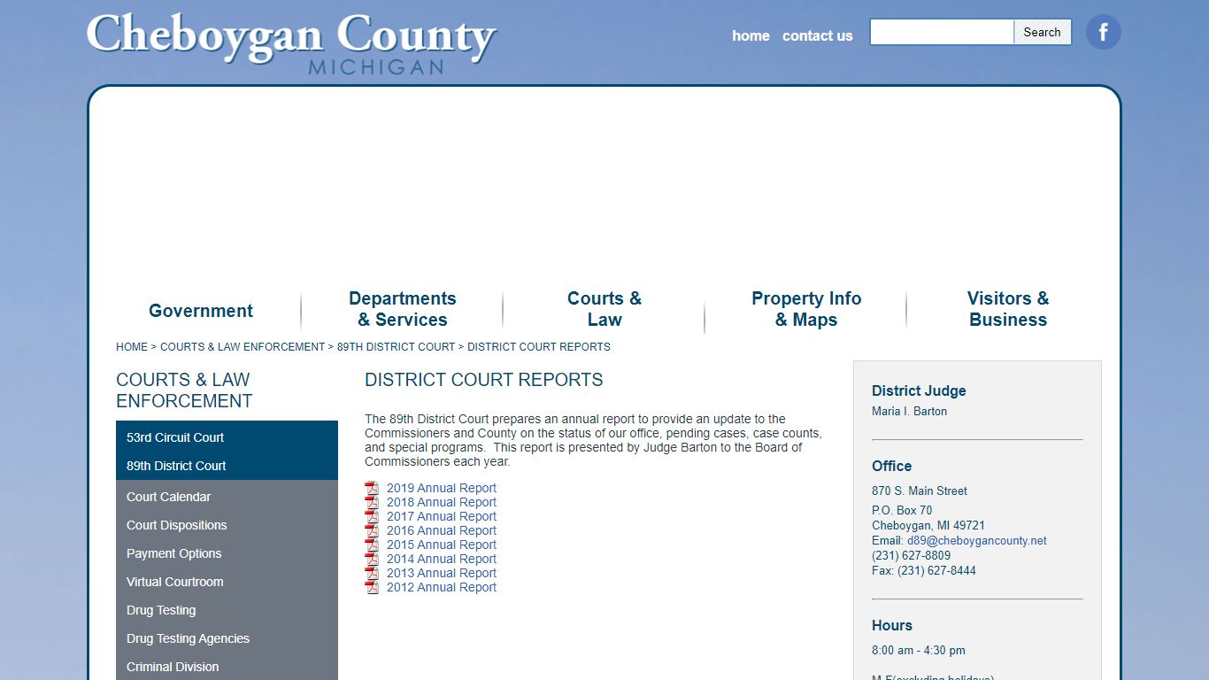 District Court Reports - Cheboygan County
