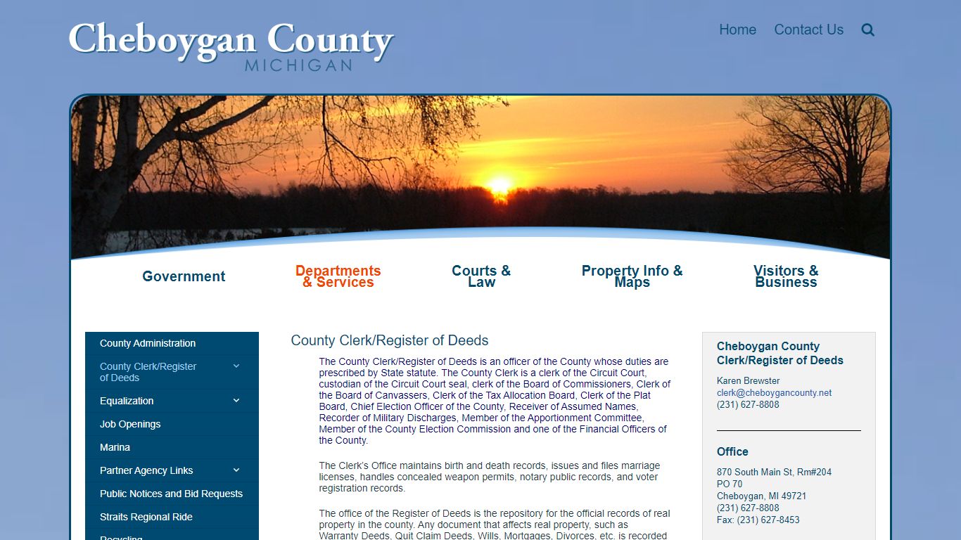County Clerk/Register of Deeds - Cheboygan County Michigan
